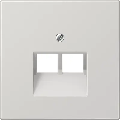 JUNG centraalplaat 2-voudig tbv RJ45 wandcontactdoos LS990 lichtgrijs (LS 969-2 UA LG)