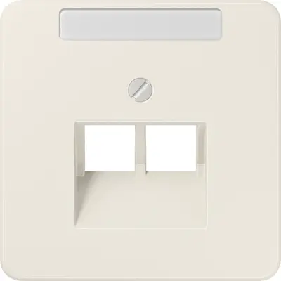 JUNG centraalplaat 2-voudig met tekstvenster tbv RJ45 wandcontactdoos CD500 creme (569-2 NAUA)