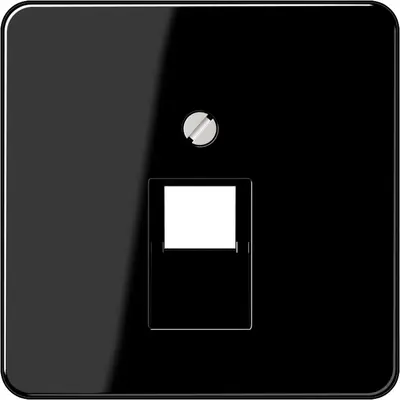JUNG centraalplaat 1-voudig tbv RJ45 wandcontactdoos CD500 zwart glans (CD 569-1 UA SW)