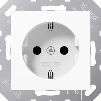 JUNG wandcontactdoos randaarde Safety+ A-range alpine wit (A 1520 NKI WW)