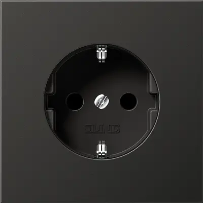 JUNG wandcontactdoos randaarde Safety+ LS990 antraciet gelakt aluminium (AL 1520 NKI AN)