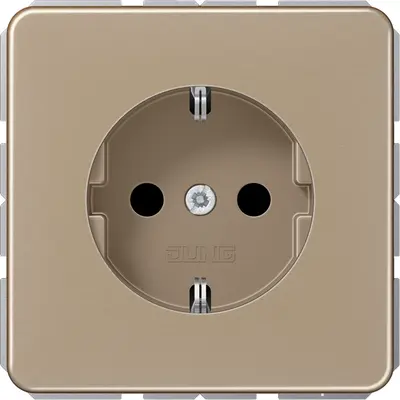 JUNG wandcontactdoos randaarde Safety+ CD500 goud brons (CD 1520 NKI GB)