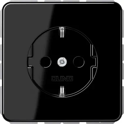 JUNG wandcontactdoos randaarde Safety+ CD500 zwart glans (CD 1520 NKI SW)