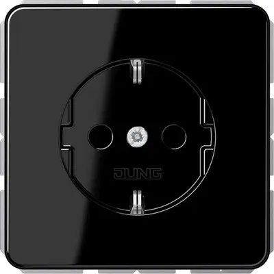 JUNG wandcontactdoos randaarde CD500 zwart glans (CD 1520 N SW)