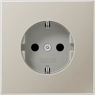 JUNG wandcontactdoos randaarde LS990 edelstaal (ES 1520 N)