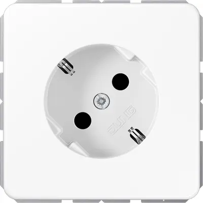 JUNG wandcontactdoos randaarde 45 graden CD500 alpine wit (CD 520-45 N WW)