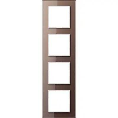 JUNG afdekraam 4-voudig A Creation mokka glas (AC 584 GL MO)