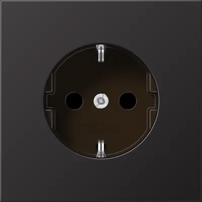 JUNG wandcontactdoos randaarde LS990 dark gelakt aluminium (AL 1520 N D)