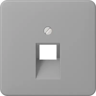 JUNG centraalplaat 1-voudig tbv RJ45 wandcontactdoos CD500 grijs (CD 569-1 UA GR)