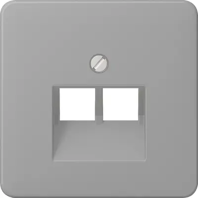 JUNG centraalplaat 2-voudig tbv RJ45 wandcontactdoos CD500 grijs (CD 569-2 UA GR)