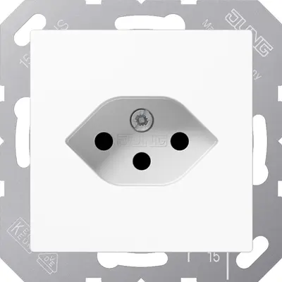 JUNG wandcontactdoos Zwitsers systeem type 13 A-range alpine wit (A 1520-13 BF SEV WW)