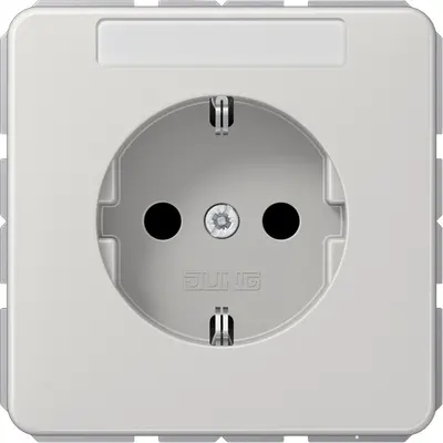 JUNG wandcontactdoos randaarde Safety+ met tekstvenster CD500 lichtgrijs (CD 1520 NKINA LG)