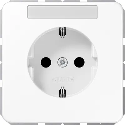 JUNG wandcontactdoos randaarde Safety+ met tekstvenster CD500 alpine wit (CD 1520 NKINA WW)
