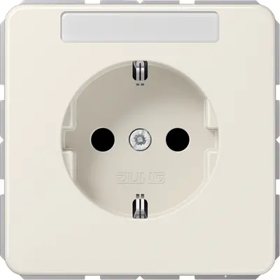 JUNG wandcontactdoos randaarde Safety+ met tekstvenster CD500 creme (CD 1520 NKINA)