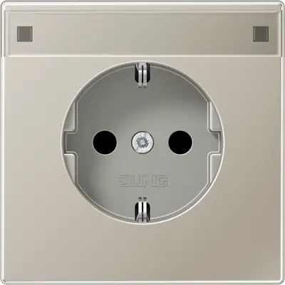JUNG wandcontactdoos randaarde tekstvenster Safety+ LS990 edelstaal (ES 1520 NKINA)