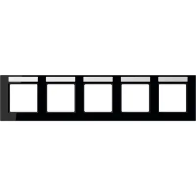 JUNG Afdekraam 5v Horizontaal zwart glans (AC 5850 BFNA SW)