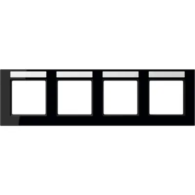 JUNG Afdekraam 4v Horizontaal zwart glans (AC 5840 BFNA SW)