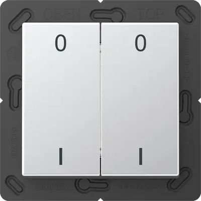 JUNG EnOcean radiografische wandzender 4-kanaals met symbolen 0-1 A-range aluminium (ENO A 595-01 AL)