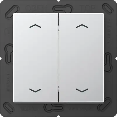 JUNG EnOcean draadloze wandzender 4-kanaals met pijlsymbolen A-range aluminium (ENO A 595 MP AL)