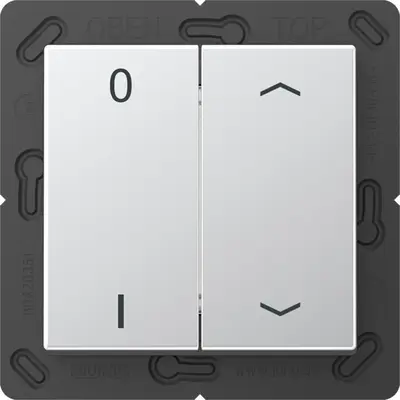JUNG EnOcean draadloze wandzender 4-kanaals met 0-1 en pijlsymbolen A-range aluminium (ENO A 595 P01 AL)