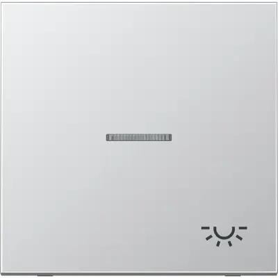JUNG schakelwip met lichtsymbool en controlevenster LS990 aluminium (AL 2990 KO5 L)