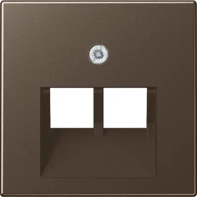 JUNG centraalplaat 2-voudig tbv RJ45 wandcontactdoos A-range mokka (A 569-2 BFPLUA MO)
