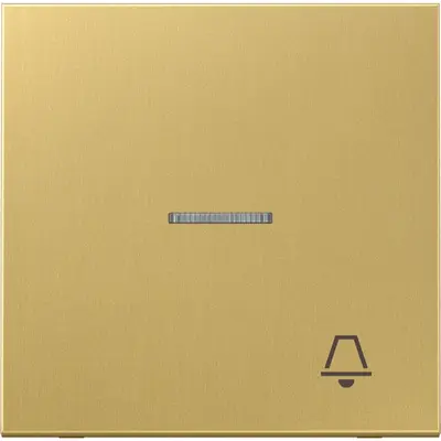 JUNG schakelwip met belsymbool en controlevenster LS990 messing klassiek (ME 2990 KO5 K C)