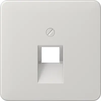 JUNG centraalplaat 1-voudig tbv RJ45 wandcontactdoos CD500 lichtgrijs (CD 569-1 UA LG)