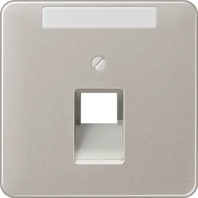 JUNG centraalplaat 1-voudig met tekstvenster tbv RJ45 wandcontactdoos CD500 platina (CD 569-1 NAUA PT)