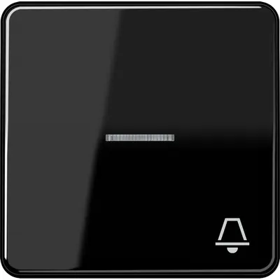 JUNG schakelwip met belsymbool en controlevenster CD500 zwart glans (CD 590 KO5K SW)