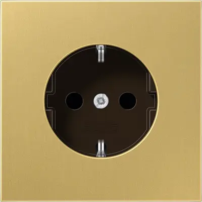 JUNG wandcontactdoos randaarde Safety+ LS990 messing klassiek (ME 1520 NKI C)