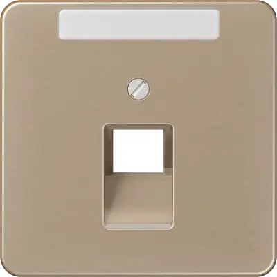 JUNG centraalplaat 1-voudig met tekstvenster tbv RJ45 wandcontactdoos CD500 goud brons (CD 569-1 NAUA GB)
