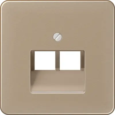 JUNG centraalplaat 2-voudig tbv RJ45 wandcontactdoos CD500 goud brons (CD 569-2 UA GB)