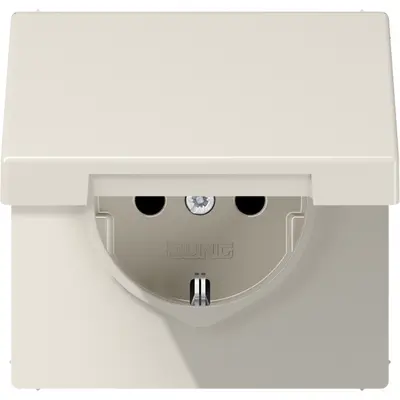 JUNG wandcontactdoos randaarde Safety+ klapdeksel LS990 creme (LS 1520 NKIKL)