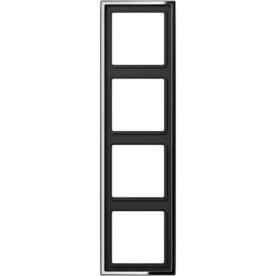 JUNG afdekraam 4-voudig LS990 glanzend chroom (GCR 2984)