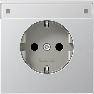JUNG wandcontactdoos randaarde tekstvenster Safety+ LS990 aluminium (AL 1520 NKINA)