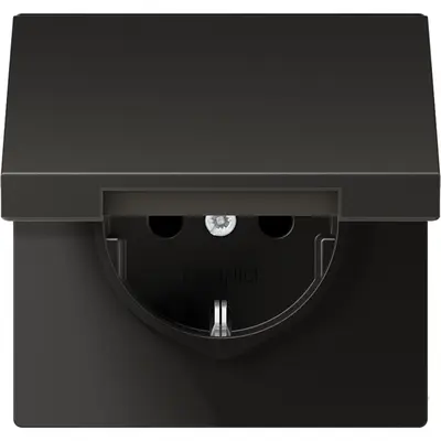 JUNG wandcontactdoos randaarde Safety+ klapdeksel LS990 antraciet gelakt aluminium (AL 1520 NKIKL AN)