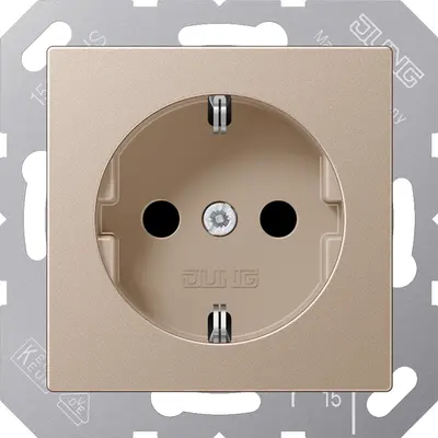 JUNG wandcontactdoos randaarde Safety+ A-range champagne (A 1520 NKI CH)