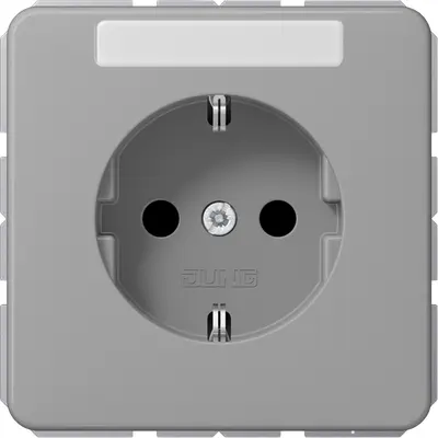 JUNG wandcontactdoos randaarde tekstvenster CD500 grijs (CD 1520 NNA GR)