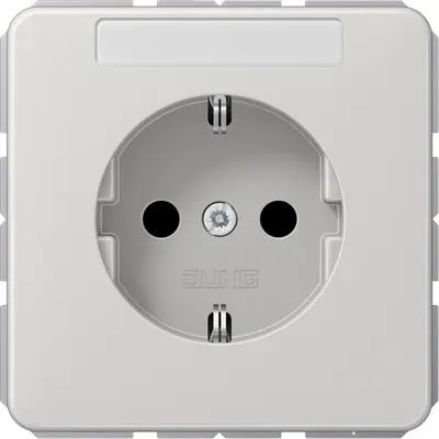 JUNG wandcontactdoos randaarde tekstvenster CD500 lichtgrijs (CD 1520 NNA LG)