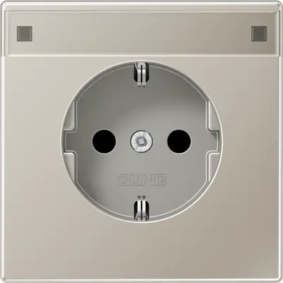 JUNG wandcontactdoos randaarde tekstvenster LS990 edelstaal (ES 1520 NNA)