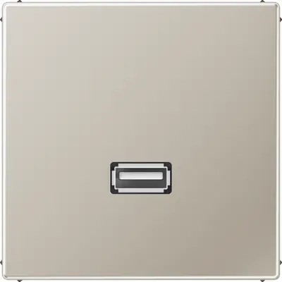 JUNG centraalplaat met draagring en USB-A naar USB-A koppeling LS990 edelstaal (MA ES 1122)