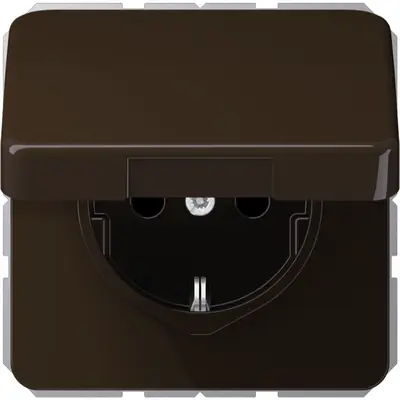 JUNG wandcontactdoos randaarde klapdeksel CD500 bruin (CD 1520 NBFKL BR)