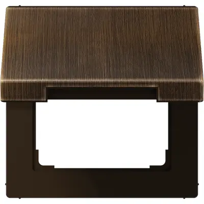 JUNG klapdeksel voor wandcontactdoos en centraaldelen van 50 x 50 mm LS990 messing antiek (ME 2990 KL AT)