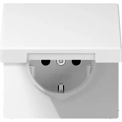 JUNG wandcontactdoos randaarde Safety+ klapdeksel LS990 alpine wit (LS 1520 NKIKL WW)