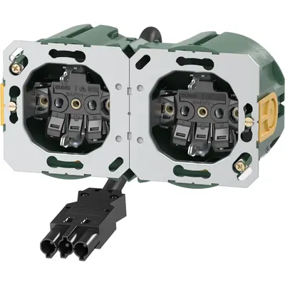 JUNG wandcontactdoos 2-voudig met randaarde en Wieland GST18i3 connector (STEK-K106)