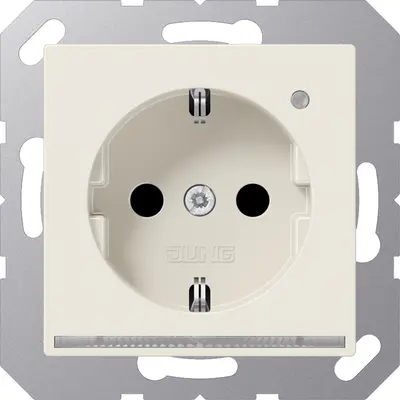 JUNG wandcontactdoos randaarde Safety+ met LED-oriëntatieverlichting en lichtsensor A-range creme (A 1520-O LNW)