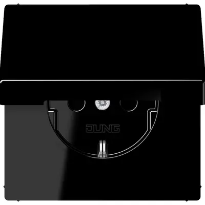 JUNG wcd. ls990 zwart r/a & klapdek (LS 1520 BFKL SW)