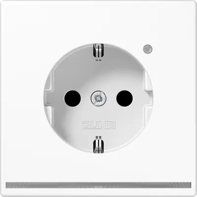 JUNG wandcontactdoos randaarde Safety+ met LED-orientatieverlichting LS990 alpine wit (LS 1520-O WW LNW)
