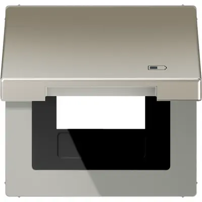 JUNG klapdeksel met USB-ladersymbool LS990 edelstaal (ES 2990 KL USB)